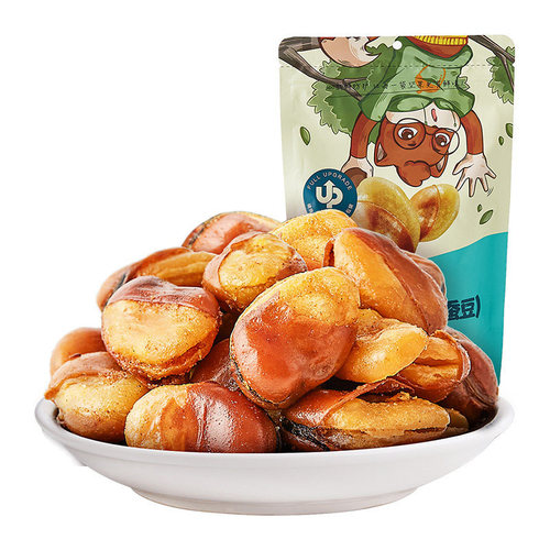 Dropshipping Three Squirrels Orchid Beans 110g snack nuts roasted broad beans beef flavor ready-to-eat beans