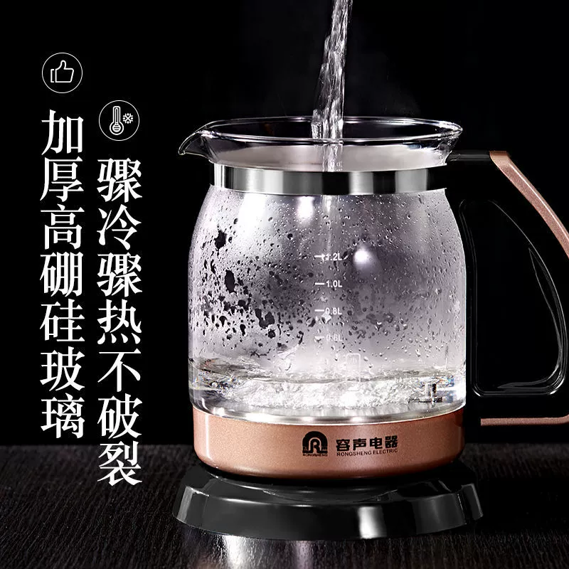 Glass teapot, red (black) tea, fully automatic, increased thickness, wholesale