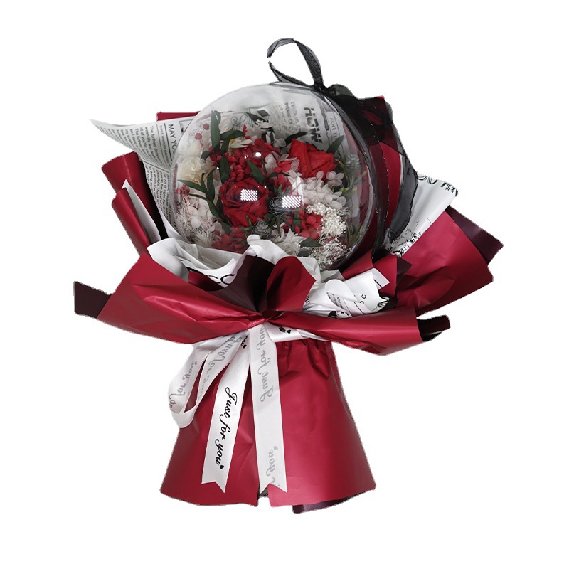 Ramo de rosas eternas Bobo, ramo grande, decoración de flores reales, regalo de San Valentín para novia, regalo de alta gama, venta al por mayor.