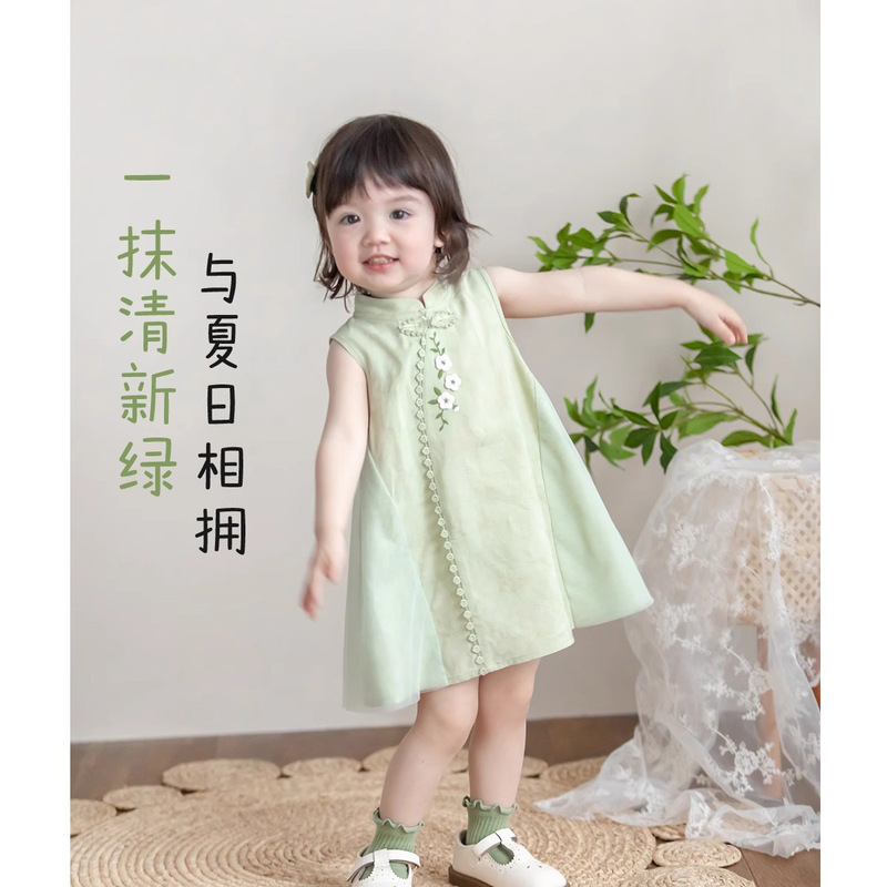 Baby Girl Summer New Chinese Dress Baby Princess Dress Girl Cheongsam Skirt One Year Old Girl One Year Old Dress Baby Girl Summer New Chinese Dress Baby Princess Dress Girl Cheongsam Skirt One Year Old Girl One Year Old Dress