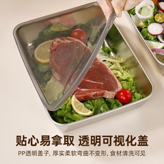 316L ステンレス鋼餃子ボックス蓋付き鮮度保持ボックス冷凍庫ボックス食品グレード餃子準備トレイ冷蔵庫収納ボックス