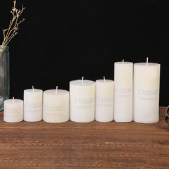 Classic European style ivory white large cylinder candle wholesale smokeless and odorless romantic wedding hotel decorative pole wax cross-border