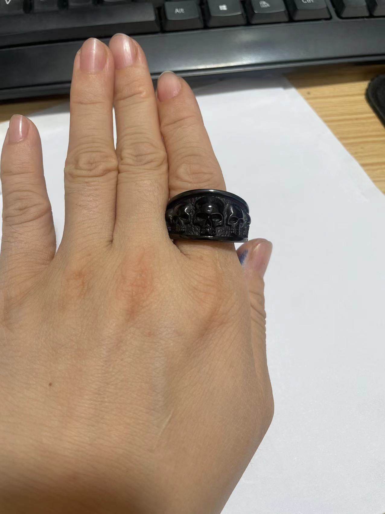 304 Stainless Steel Material Halloween Festival Punk Skull 304 Stainless Steel Polishing Halloween Men'S Rings