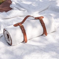 Ins屋外洗濯機ボヘミアン毛布白レトロピクニック布レトロ絨毯キャンプ純色ピクニック