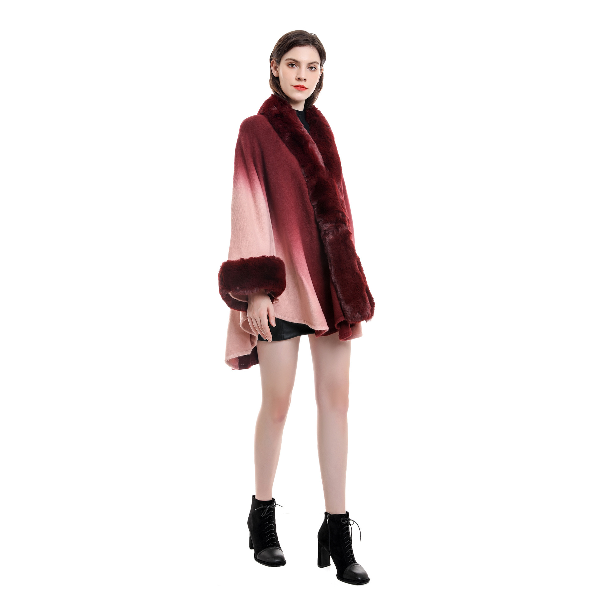 Abrigo de lana con chal para mujer Otoño e Invierno 2021 nueva moda elegante abrigo de lana de doble cara engrosado