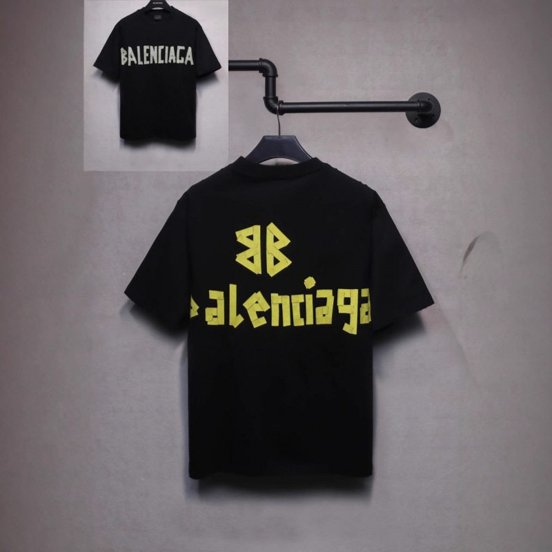 25ssクロスボーダー高品質タワーテーププリントレタードダメージ半袖Tシャツゆったり万能ワンピース卸売|undefined