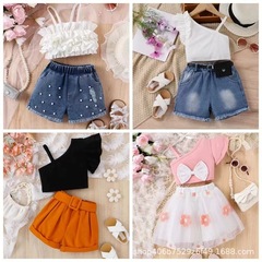 子供服スーツ夏の女の子緑の服子供松