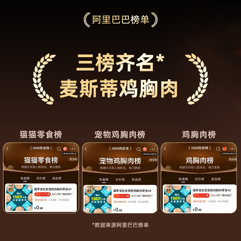 Fabricantes al por mayor Masti pechuga de pollo hervida bocadillos para mascotas 40g pechuga de pollo hervida bocadillos para gatos