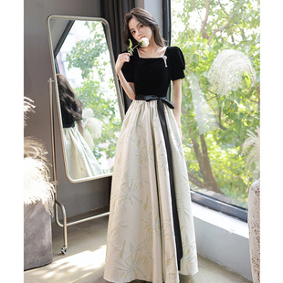 Evening dress high-end black French style high-grade light luxury niche design sense graduation female art exam adult gift birthday