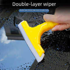 Oxford Scraper Silicone Double-Layer Water Squeegee for Glass & Grout Finishing, TPR Film Applicator — Yellow TPR Scraper