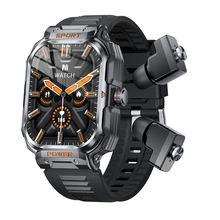 GT55全面屏高端商务智能手表蓝牙耳机二合一心率血氧语音助手无线