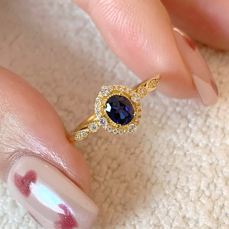 Royalblaue Zirkonia Designer Ringe Für Damen Eleganter Schmuck_voghion.com