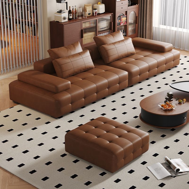 Lawrence Sofa Simple Modern First-Layer Cowhide Italian-Style Villa Living Room Small Apartment Straight-Row Leather Art Sofa