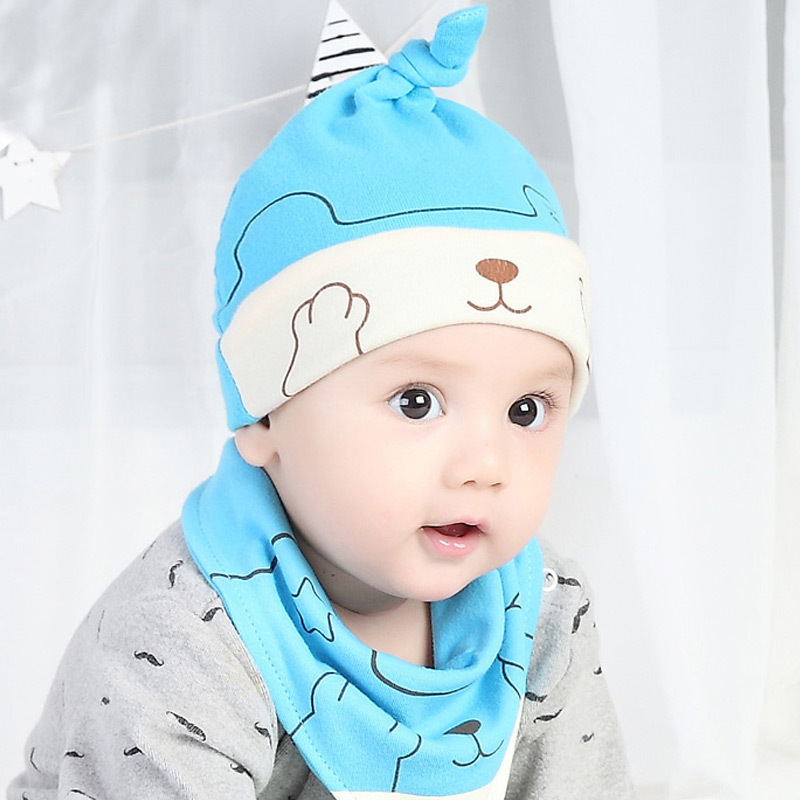 Oferta especial de liquidación otoño niños de dibujos animados sombrero de tela de algodón sombrero infantil saliva toalla gato sombrero triángulo toalla traje 5204