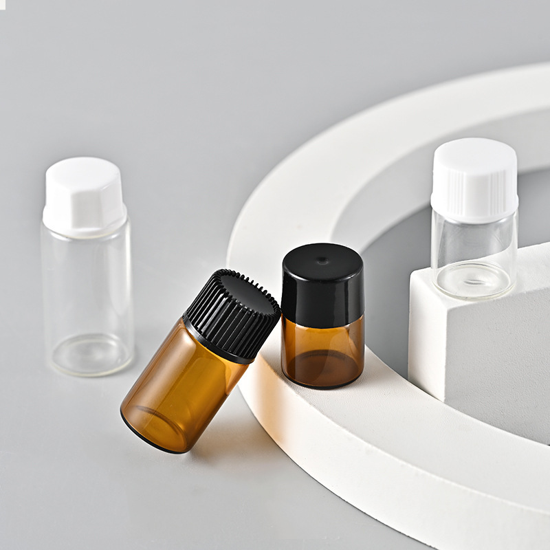 厂家现货1ml-5ml精油瓶 透明小样3ml玻璃空瓶子 茶色精油分装瓶