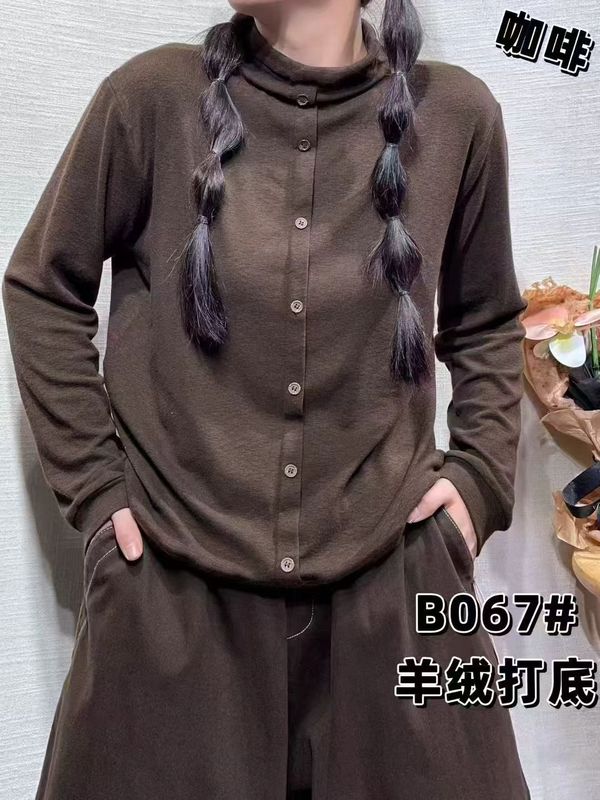 羊绒打底衫 2025冬季新款 小众纽扣半高领保暖上衣女内搭T恤潮067|undefined