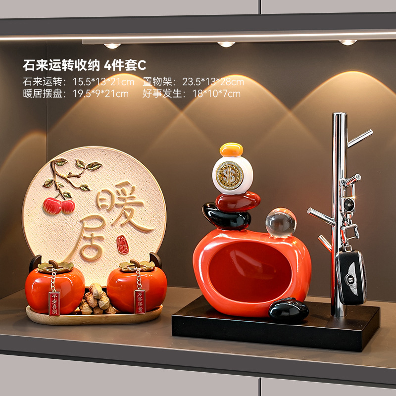 石头来运转招财猫流沙画摆件入户玄关电视柜客厅装饰品创意礼品|undefined