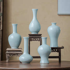 现代简约哥窑陶瓷花瓶水培干花鲜花容器花器客厅餐桌电视柜装饰品