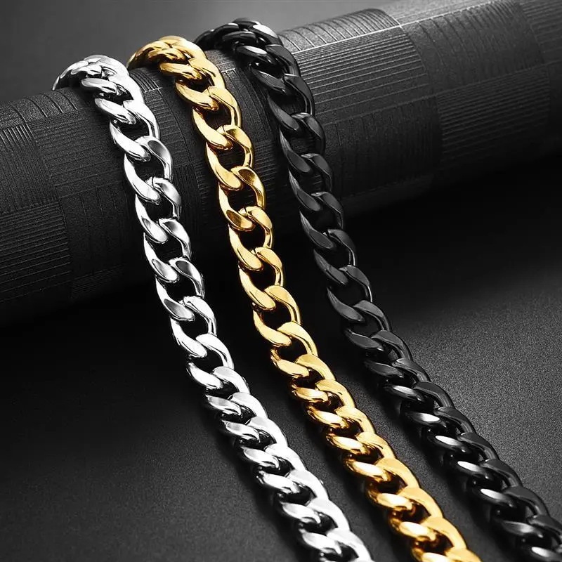 Simple Style Streetwear Geometric Titanium Steel Plating Unisex Necklace Men Necklace Sets display picture 3