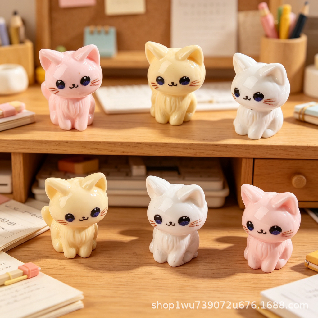 新品潮玩萌宠立体猫猫咪diy树脂配件盲盒桌面装饰品摆件现发