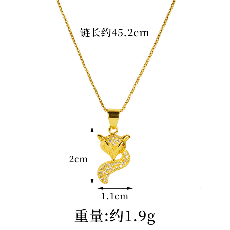 Luz de lujo pequeño zorro collar pulsera oro de arena vietnamita micro anillo de diamantes femenino popular retro nicho joyería suministro