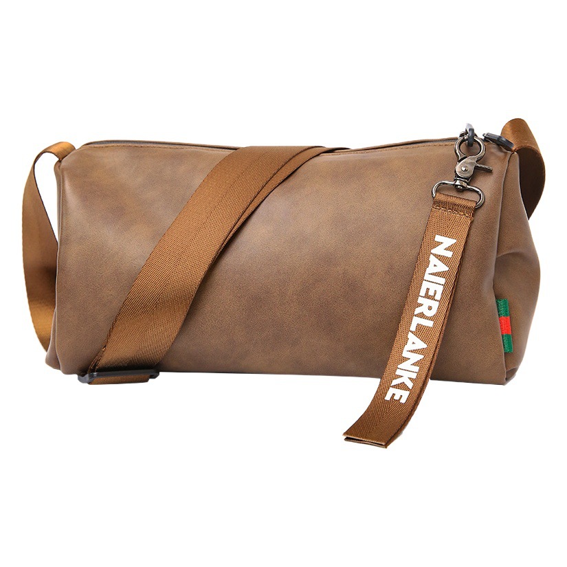 New upgraded summer men's crossbody bag fashion cylinder small bag Korean outdoor riding bag fashion shoulder bag
