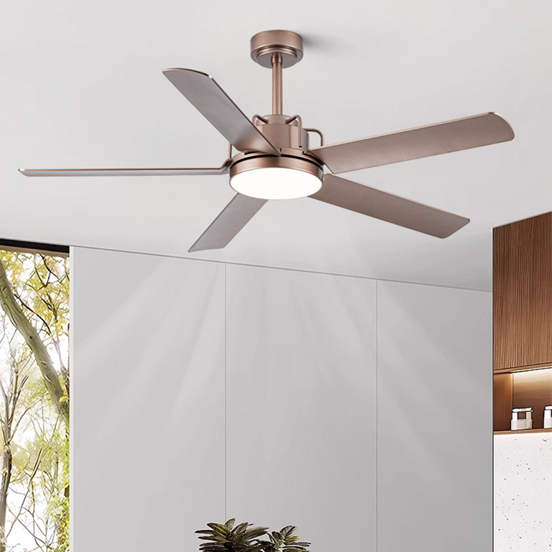 New Cross-Border Fan Lamp Retro Mid-Century Style Fan Restaurant Living Room Hotel Apartment American Style Large Wind Ceiling Fan Lamp