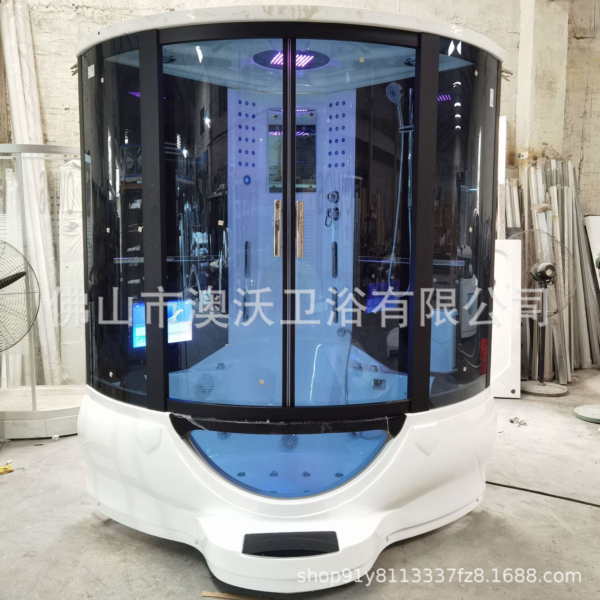 Baño integral ducha de vapor sala de sauna ventilador arqueado con bañera sala de vapor con pedal de pie partición integral