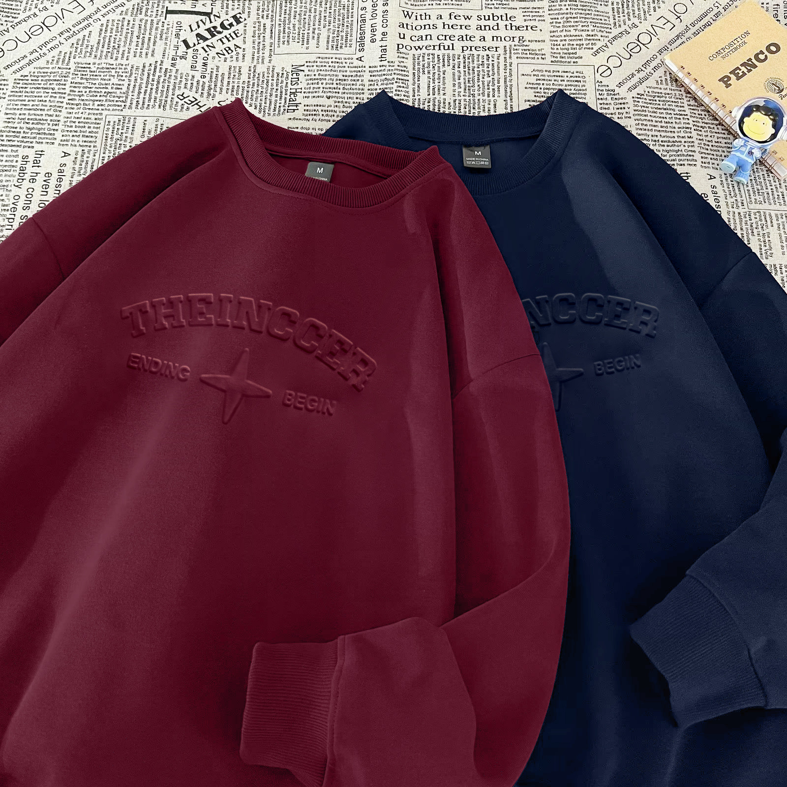 Herrenbekleidung High Street Fashion Marke 3D Stahl gedruckt geprägte Buchstaben Retro Casual Tops_voghion.com