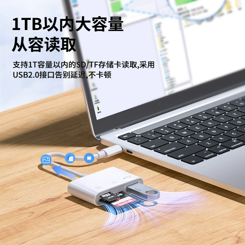Тип-C считыватель для мобильного телефона, считыватель SD-карт, USB‑накопитель OTG, карта TF, передача данных для SD/Camera, совместимость мультисистем