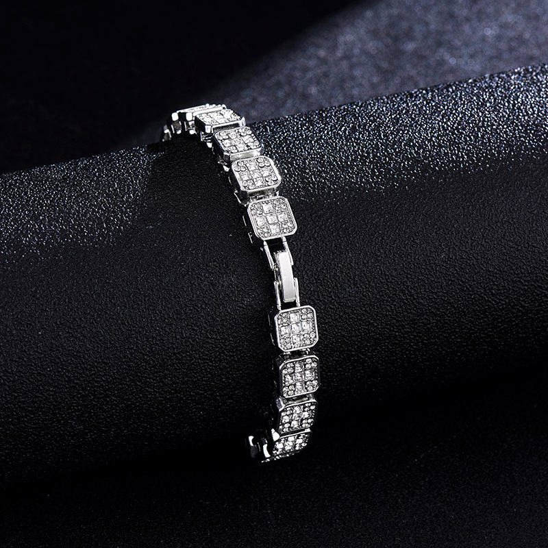 Cadena de azúcar helada con diamantes geométricos y joyas de Instagram de moda para mujer_voghion.com