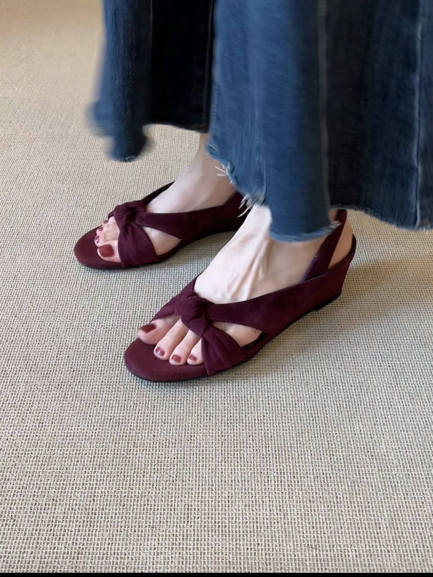 Sandal cao gót nữ hở mũi quai chéo buộc dây, gót 3.5 cm — đen chi tiết 8