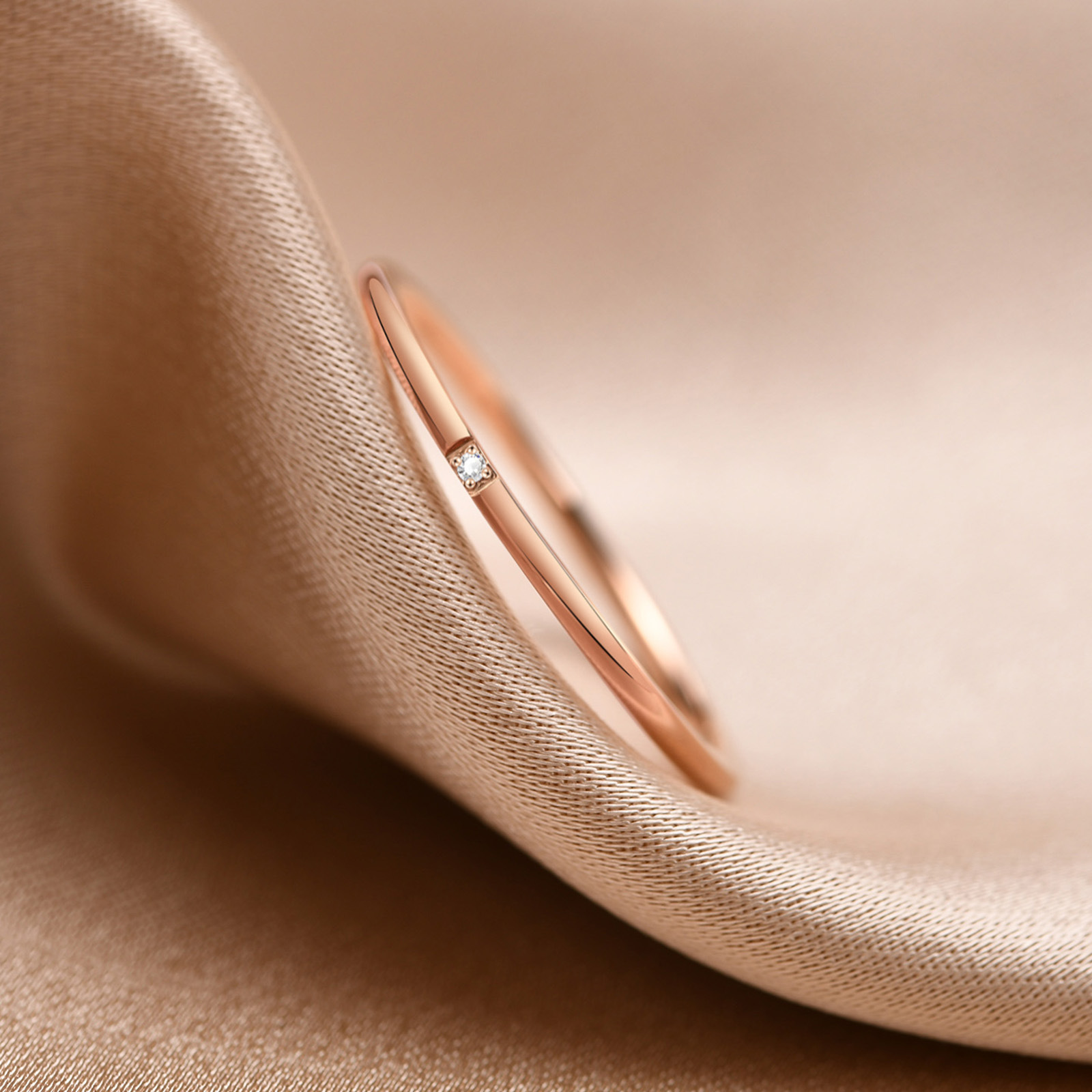 Simple Style Geometric Titanium Steel Rings Inlay Zircon Stainless Steel Rings