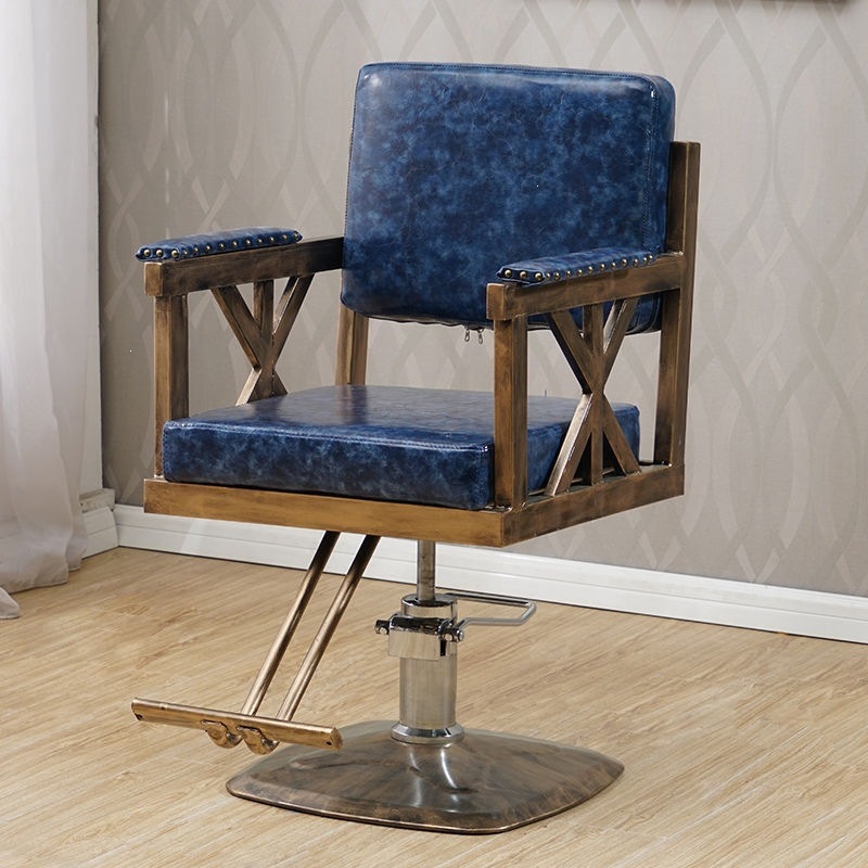 silla de peluquería especial de belleza salón de peluquería silla de elevación silla de pedal silla de hierro forjado corte de pelo corte de pelo retro image 13