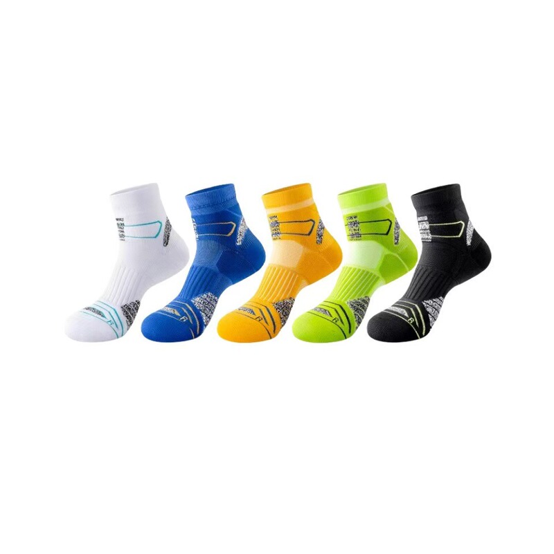 Professional Basketball Socks for Men, Spring and Autumn Style, Mid-Calf, Towel Bottom, Sweat-Absorbent, Odor-Resistant, Elite Men's Running Sports Socks, Zhuji