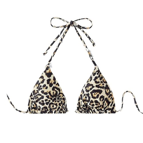 2025 European and American Style Strappy Halterneck Bikini for Beach & Spa — Women's Top-Only Swimsuit