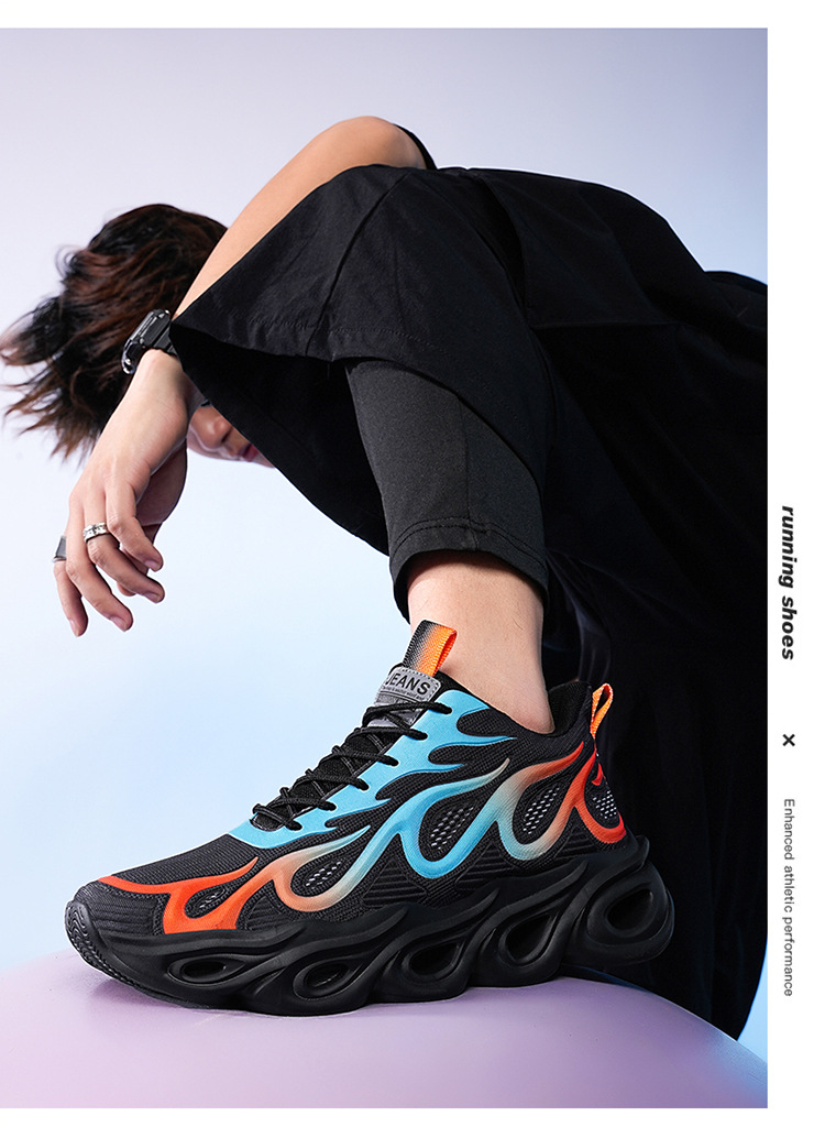 Herren Herbstsport 2024 neue atmungsaktive ultraleichte Dämpfung Laufschuhe aus weißem Casual Mesh mit dicker Sohle_voghion.com