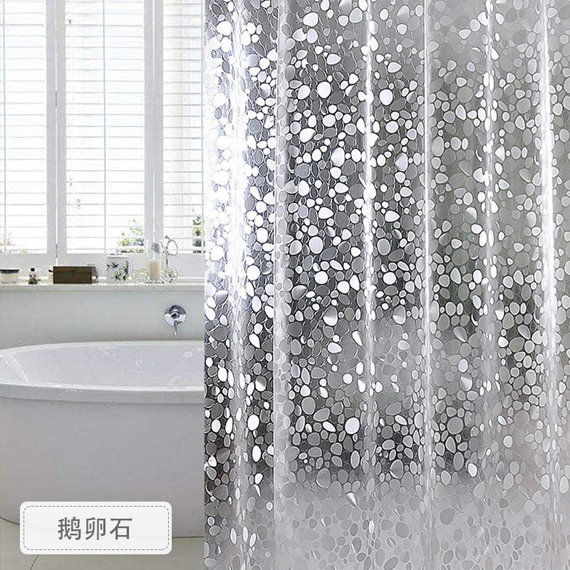 Amazon 3d cortina de baño PVC impermeable cortina de baño cortina de adoquines cortina de puerta de baño spot al por mayor
