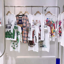 OS.2023夏国货潮牌卡通中长款宽松重工新疆棉T恤上衣网红走份批发