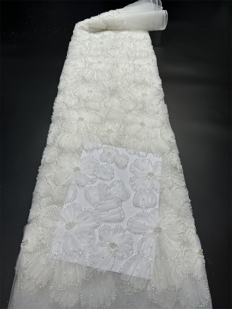 Fábrica directa de perlas bordadas de placas de paleta de perlas bordadas tela de moda vestido de cinturón tela