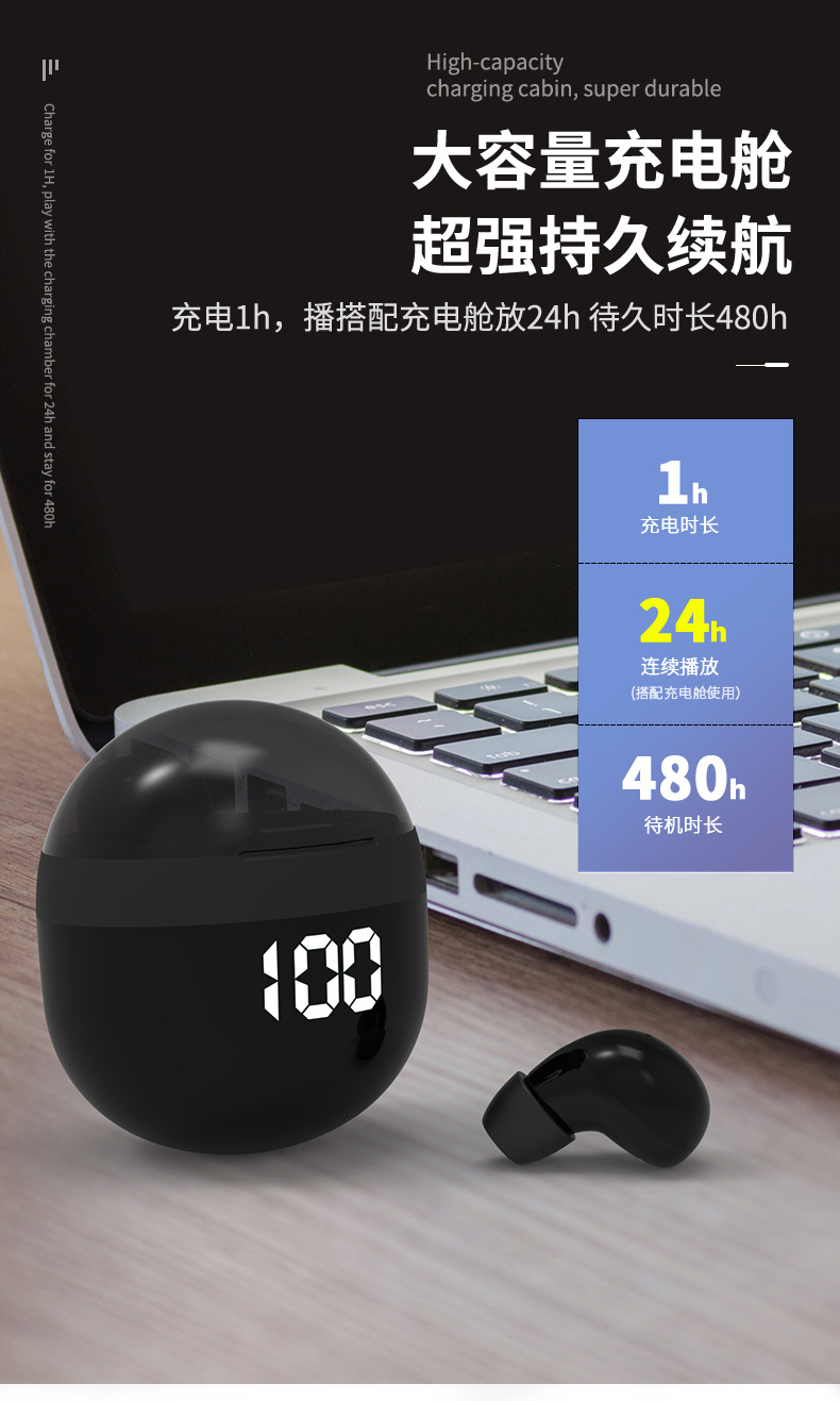 The new cross-border SK18 Bluetooth headphones are mini wireless sleep in-ear, small dual-ear call noise-cancelling, and universal for mobile phones pic 6