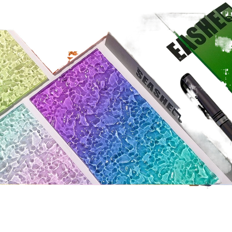 亚克力渐变色彩色条纹板石头纹有机玻璃板UV打印办公室装饰长虹板