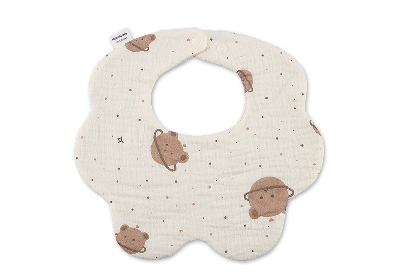 Flower shape gauze bib_01