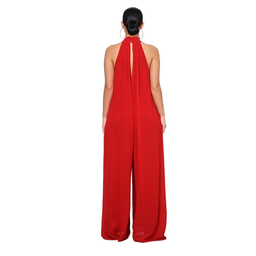 350g Weight Full Length Pants Length Polyester, Chiffon Fabric Type Mid Waist Waist Line Jumpsuits Pants Type Inelastic Elasticity Holiday, Family Gathering, Tea Party Occasion Loose Fit Type Solid Color Pattern Summer, Spring Season Women's Gender Simple Style, Classic Style Style Women's Holiday Family Gathering Tea Party Simple Style Classic Style Solid Color Full Length Jumpsuits 28