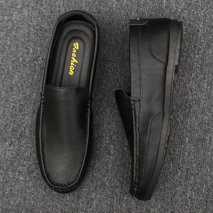 Loafers 2024 New Men's Trendy Korean Style Versatile Summer Slip-On Lazy Men's British Casual Leather Shoes