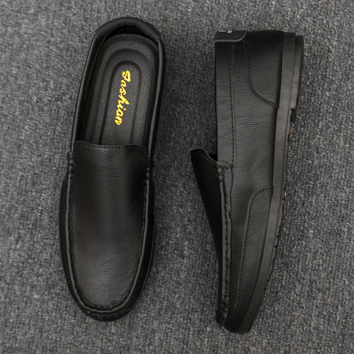 Doudou shoes  new men's trendy Korean style versatile spring slip-on lazy men's British casual leather shoes