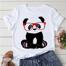 Summer Tshirts Cartoon T Shirt Women Kawaii Panda Yoga Print