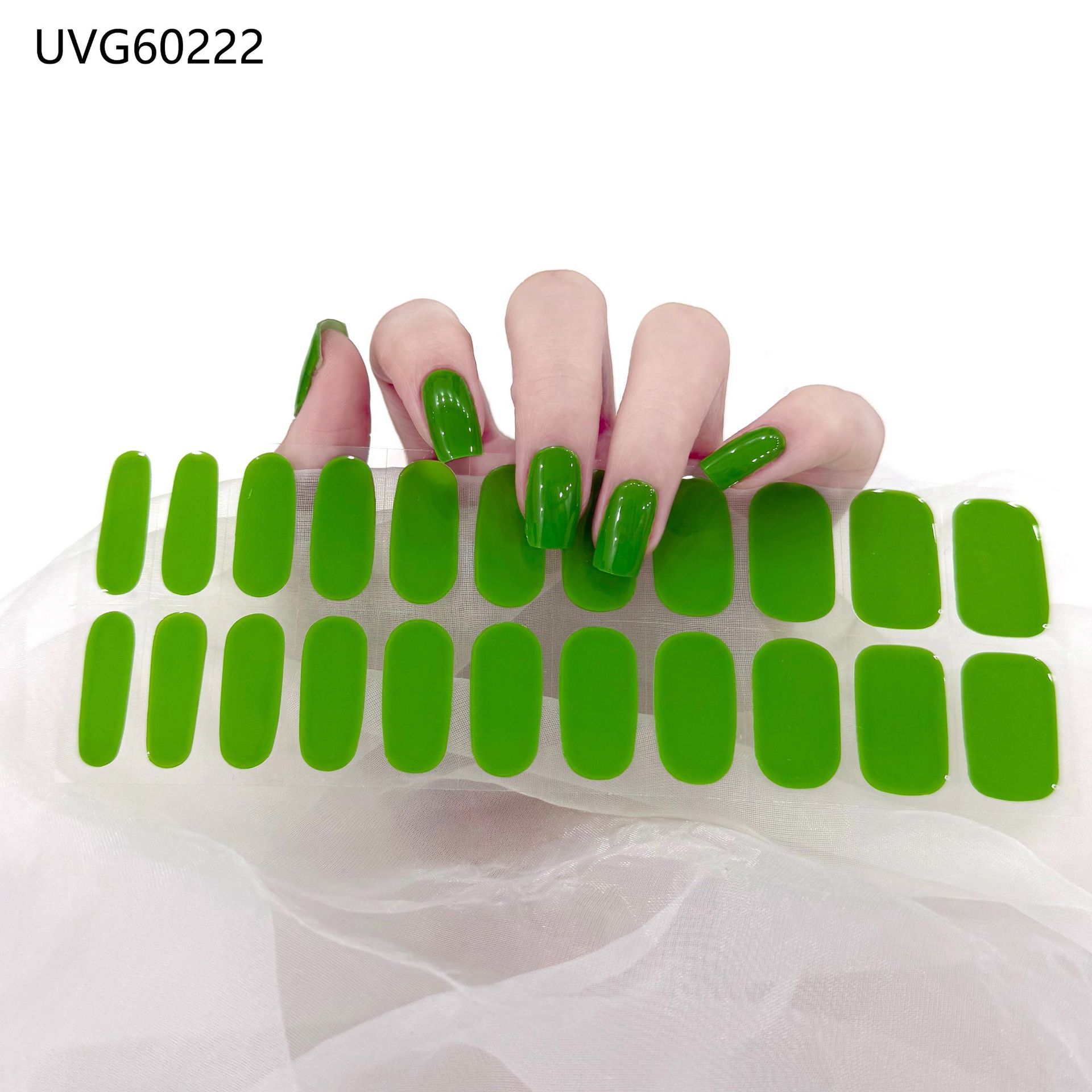 Pegatinas de uñas de gel UV transparentes efecto hielo, semicuradas, con lámina dorada, fototerapia, efecto película de aceite