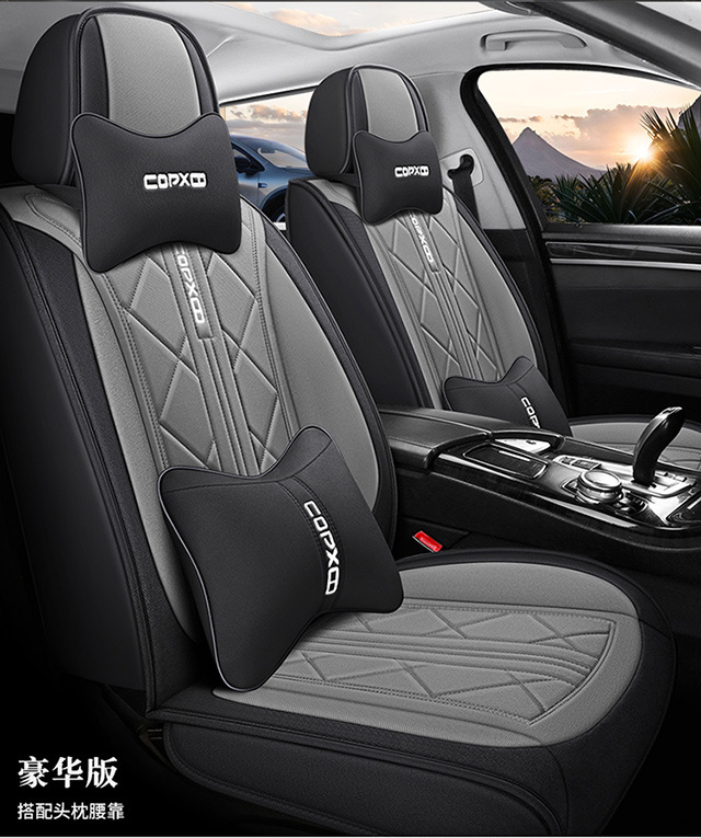 Cross-Border Car Seat Covers for Five Seats, Universal Full Surround, All-Season Cushion Covers, Linen Breathable Seat Covers, Seat Cushions