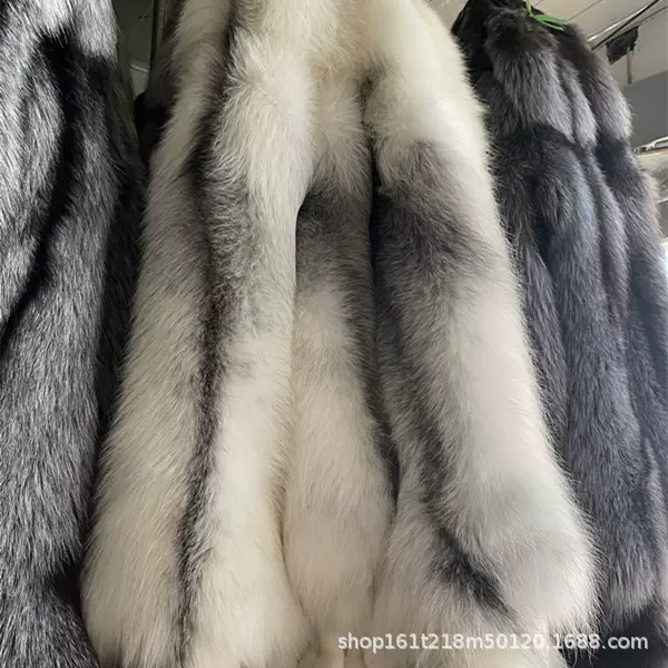 批发狐狸皮大理石熊猫皮张围脖金岛狐毛领服装原料家居银狐皮张